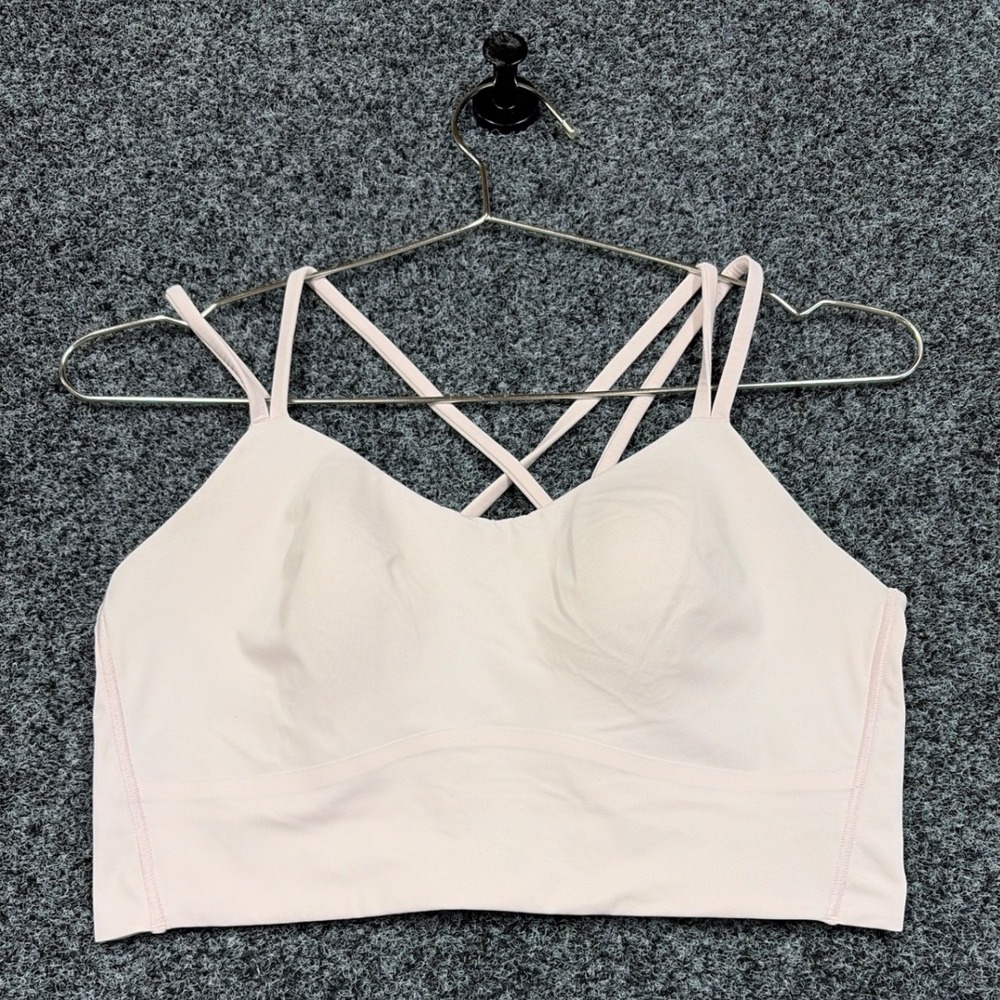 Lululemon Bra Womens 6 Pink Like a Cloud Longline Strappy Back Yoga Athleisure